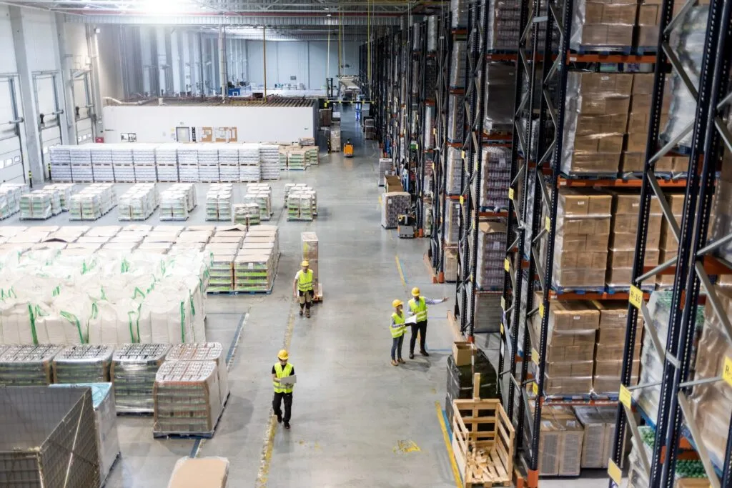 High-density drive-in pallet racking system used for bulk storage